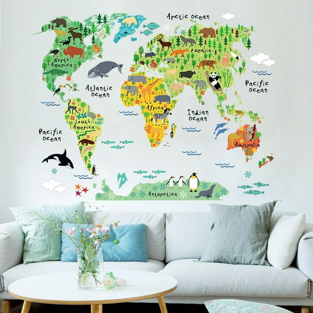Large World Map Living Room Bedroom Vinyl Wall Sticker Decal Home Decor Travel